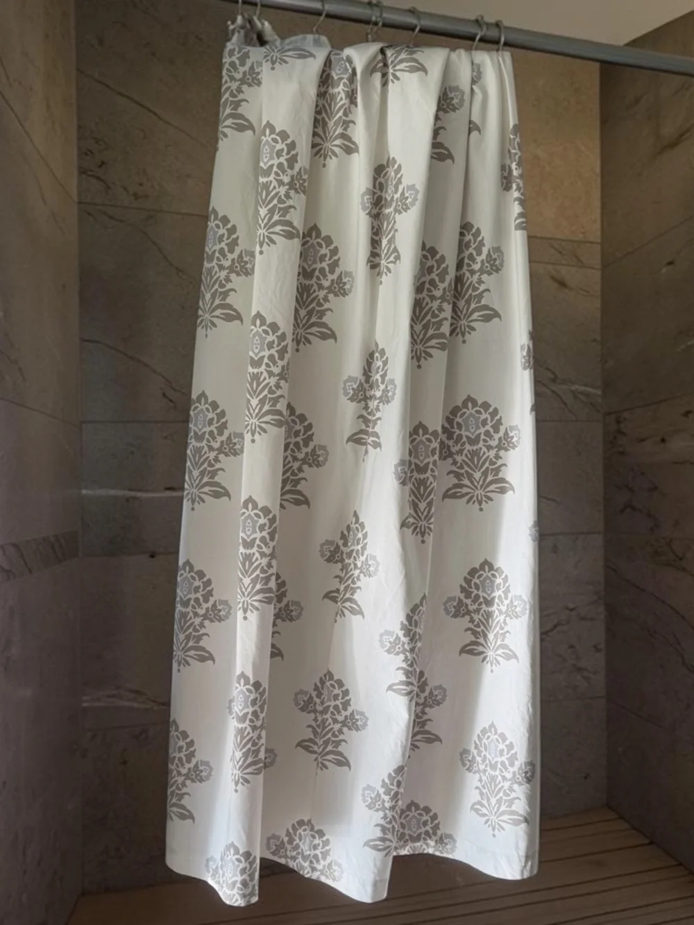 SERENA & LILY 100% Cotton Block Print Shower Curtain 72”x72” Portugal